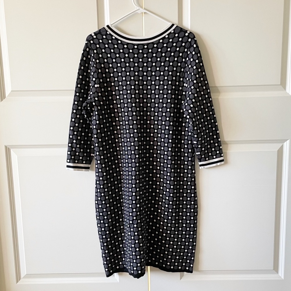 Boden Polka Dot Black and Gray Sweater Dress Size 16 - Picture 15 of 16